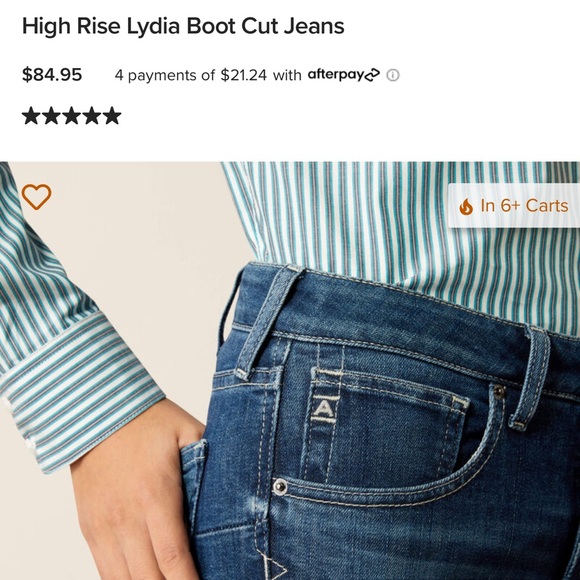 Ariat Lydia High Rise Bootcut Jean LONG - Picture 3 of 10